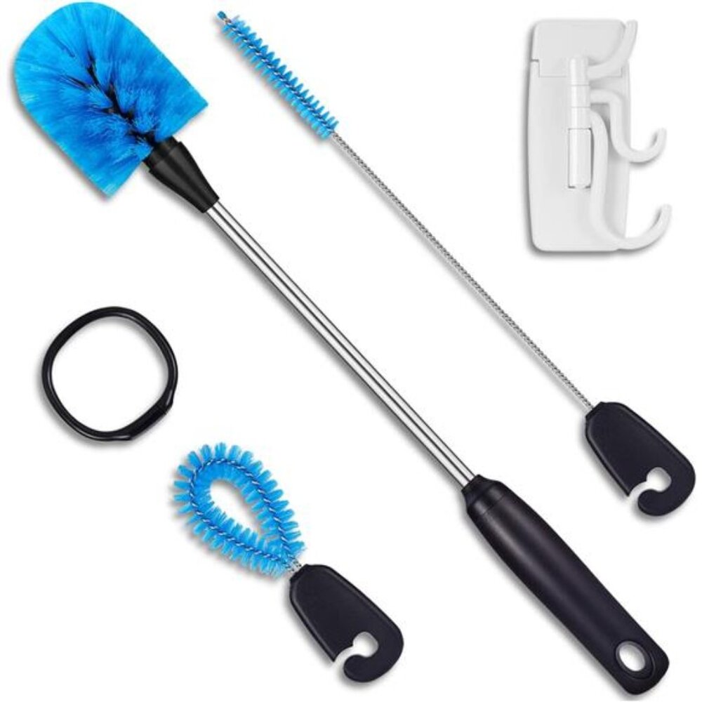 3-in-1 Stainless Steel Water Bottle Brush Set, Long Handle Scrubbing Brush